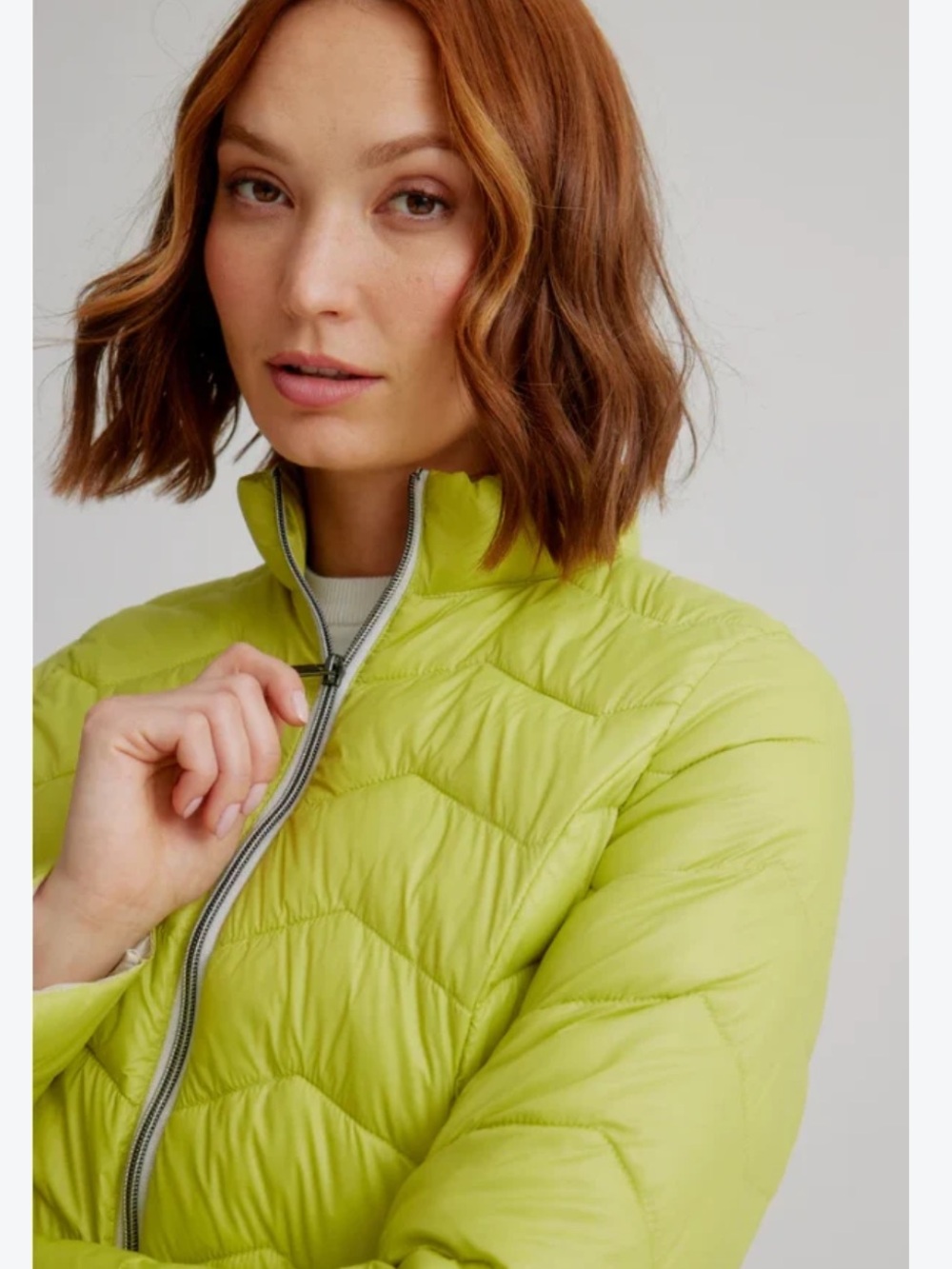 C.RO Etage Denmark Lightweight Down Puffer Jacket Lime Green Size 10 Fall Layer